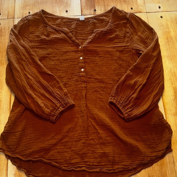 Old Navy Women's Rust Brown 100% Cotton  Blouse - Picture 1 of 5